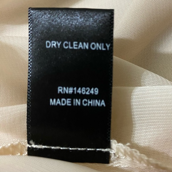 Aakaa CREAM & BLACK unadjustable spaghetti strap mini lined maxi dress size S - Picture 6 of 7